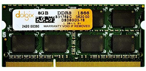 【中古】【未使用・未開封品】DOLGIX 8GB DDR3 1866MHz PC3-14900 SODIMM 1.35V CL13 2Rx8 デュアルランク 204ピン ノートパソコンメモリ