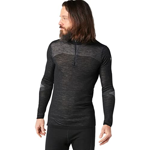 【中古】【未使用・未開封品】Smartwool メンズ イントラニット メリノ 200 1/4 ジップ ブラック-ホワイト XL メンズ|AJIMURA-SHOP
