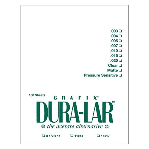 【中古】【未使用・未開封品】Grafix Dura-Lar 8.5 x 11インチ 100枚入りパッド ウルトラクリア 0.7インチフィルム アセテートオルタティブ 光沢表面 カバー ステンシル カラ