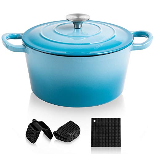 【中古】【未使用・未開封品】MICHELANGELO Dutch Oven, Enamel Cast Iron Dutch Oven With Lid, 4Qt Cast Iron Dutch Oven Pot, Enameled Dutch Oven 4 Quart With Silicone