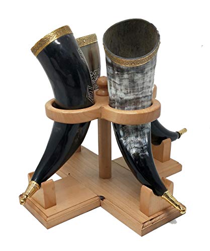 【中古】【未使用・未開封品】Galaxy Indiacraft Viking Drinking Handmade Natural OX Horn | Tankard | Mug | Cup for Ale, Beer, Mead, Wine | 12 to 15 Inch | 100% Leak 32,796円