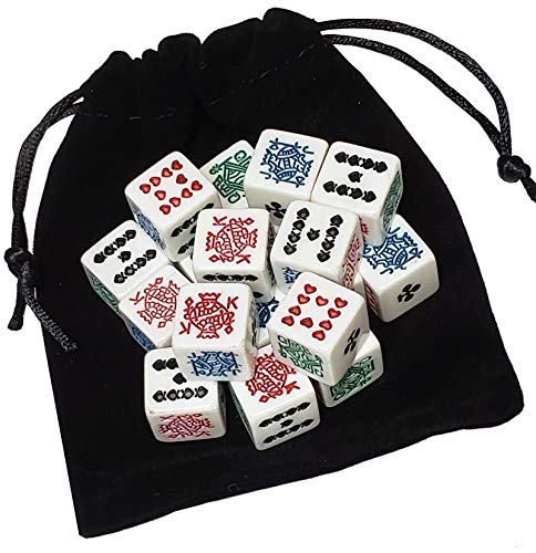 【中古】【未使用・未開封品】Cyber-Deals ホワイトポーカーダイス (2020デザイン) ブラックベルベット収納ポーチ付き ホワイト 13,973円