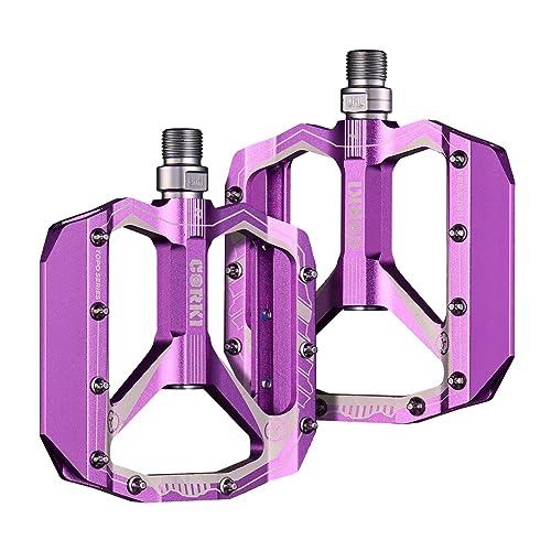 【中古】【未使用・未開封品】Corki Cycles 特大フラットマウンテンバイクペダル アルミ合金MTBペダル 幅4インチプラットフォームペダル - 9/16インチ - パープル|AJIMURA-SHOP