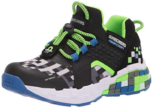 【中古】【未当て嵌める・未開封品】Skechers 男女兼用 ちびっ子用 Mega-Craft-cubozone スニーカー, 黒いこと/青碧/菩提樹。, 2.5 Little Kid