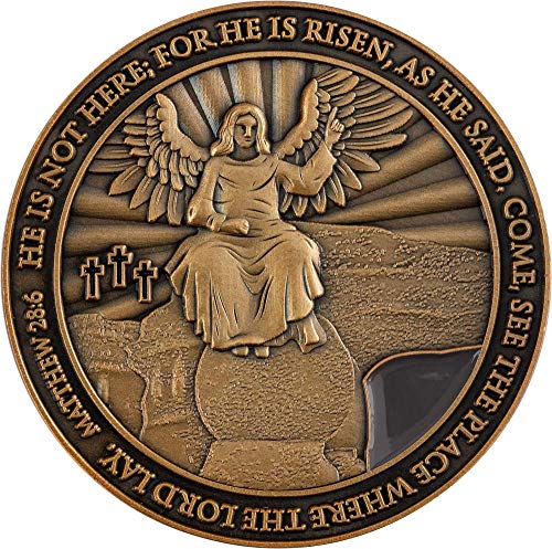 【中古】【未使用・未開封品】復活コイン He is Risen Jesus Sonの神 イースターチャレンジコイン Christ is Alive and Empty 墓 宗教的 アンティーク ゴールドメッキ 祈祷 ト｜AJIMURA-SHOP
