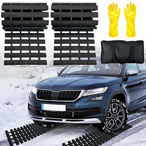 【中古】【未当て嵌める・未開封品】まさかの時デバイス タイヤトラクションマット2枚 長さ39.3in x 幅10.8in 雪 氷 泥 砂用 四輪車 貨物自動車 バン フリート車用 オフロード ウィ