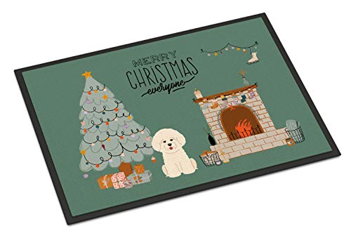 【中古】【未使用・未開封品】Caroline's Treasures ビションフリーズ クリスマス みんな 屋内/屋外マット 18x27インチ ドアマット マルチカラー｜AJIMURA-SHOP