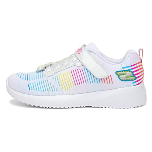 【中古】【未当てはめる・未開封品】Skechers girls Bobs Squad Sneaker, White/Multi, 4 Big Kid US