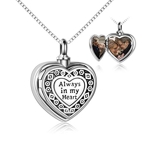【中古】【未使用・未開封品】スターリングシルバーロケット Always in My Heart 遺灰用骨壺ネックレス ハートロケット 女性の遺灰ネックレス 記念品 遺灰ジュエリー