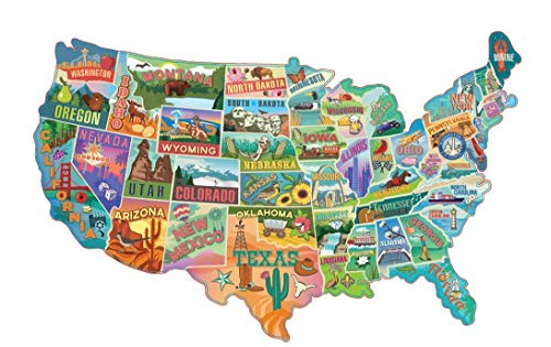 【中古】【未使用・未開封品】TDC Games アメリカ地図パズル 個々の州を持つ素晴らしいアメリカのロードトリップ 1000ピースジグソーパズル 子供と大人用 大きなアメリカの形