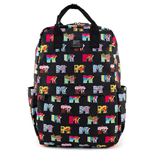 【中古】【未使用・未開封品】Loungefly MTVロゴバックパック, デスクトップ, マルチカラー, ST