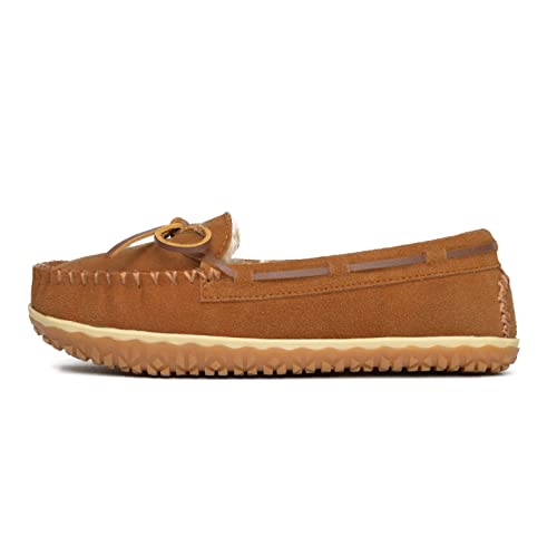 【中古】【未当てはめる・未開封品】Minnetonka レディース ティリアスエード モカシンスリッパ, 赤銅色, 9