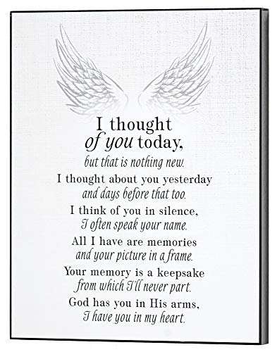 【中古】【未使用・未開封品】Dicksons I Thought of You Today Angel Wing ホワイト 10 x 8 MDF 装飾壁サインプラーク