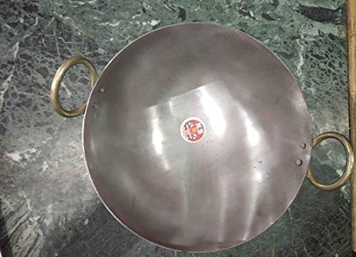 【中古】【未使用・未開封品】Cos route 伝統的 インド製 ハンドメイド 鋳鉄 カダイ 料理 中華鍋 鋳鉄 中華 2リットル 鋳鉄 カダイ