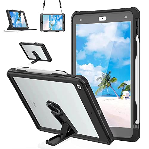 【中古】【未使用・未開封品】ShellBox iPad 10.2 第8世代ケース 2020/iPad 第7世代ケース 2019 防水保護ケース 内蔵スクリーン高耐久保護ケース ショルダーストラップ付き ブ