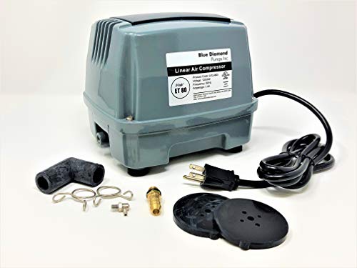 【中古】【未使用・未開封品】Blue Diamond ET80+ Plus - 浄化槽または池リニアダイヤフラムエアポンプ 無料の追加エアフィルター付き