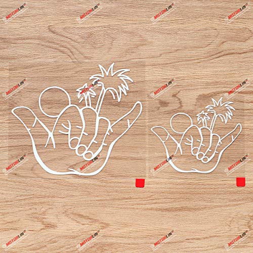 【中古】【未当て嵌める・未開封品】Shaka Sign Hang Loose Hawaii Sun Palm Tree デカール ビニールステッカー - 2風呂敷き包み 白いこと 4in 6in - 車 舟艇 万覚え帳マイコンの その他-パソコン・周辺機器