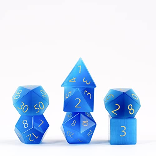 【中古】【未使用・未開封品】Metallic Dice Games FanRoll 16mm ジェムストーンストーン ポリDNDダイスセット:キャッツアイの刻印入りアクアマリン ロールプレイングゲームダ 18,618円