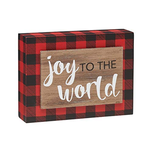 【中古】【未当て嵌める・未開封品】Collins Painting 「Joy to The World」赤いこと格子縞ブロックサイン その他-家電