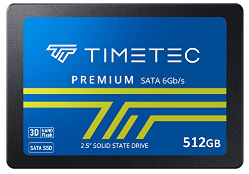 【中古】【未使用・未開封品】Timetec 512GB SSD 3D NAND SATA III 6Gb/s 2.5 Inch 7mm (0.28") 400TBW Read Speed Up to 530 MB/s SLC Cache Performance Boost Internal Sol|AJIMURA-SHOP