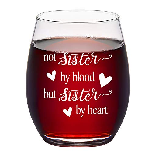 【中古】【未使用・未開封品】Not Sister by Blood but Sister by Heart ワイングラス 姉妹 ステムレスワイングラス 女性 ソウルシスター 友達 義理の姉妹 誕生日 クリスマス