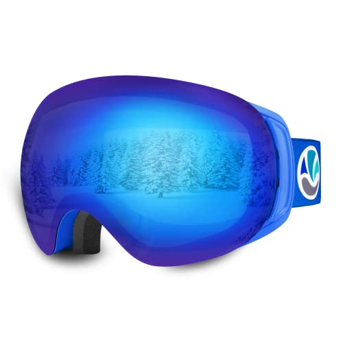 【中古】【未使用・未開封品】VANRORA OTG Ski Goggles, Snowboard Goggles, Blue/Sapphire Blue (VLT 16%)