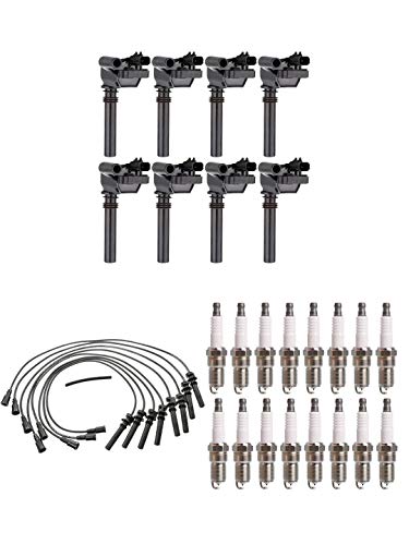 【中古】【未使用・未開封品】ENA イグニッションコイル 8個セット スパークプラグ16個とワイヤーワイヤーリセット 2005年クライスラー300、ジープグランドチェロキー& 2003-2