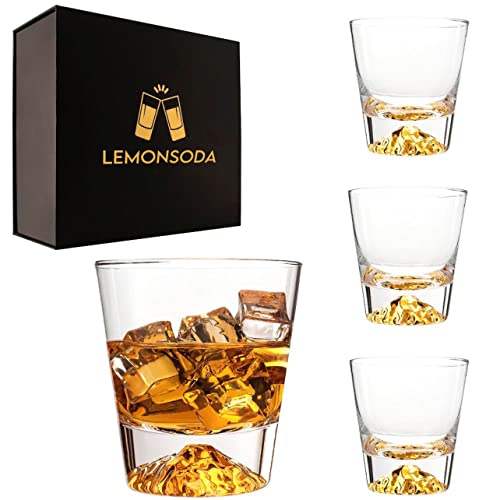 【中古】【未使用・未開封品】ウイスキーグラス 4個セット クリスタルクリアゴールド ヘビーベース バーボングラスセット エレガント オールドファッション ウィスキータンブ｜AJIMURA-SHOP 21,744円
