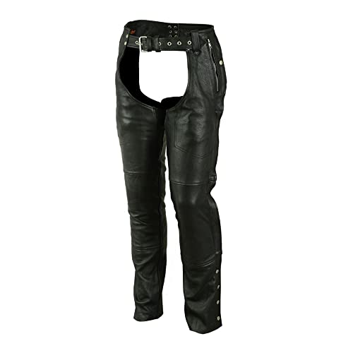 【中古】【未使用・未開封品】Daniel Smart オートバイレザーチャップス オールシーズン ユニ Assless Chaps カスタマイズ可能なフィット感とキャリーポケット付き, ブラック,｜AJIMURA-SHOP 77,436円