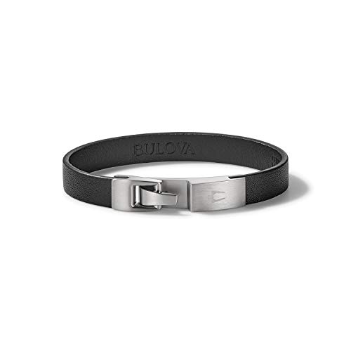 【中古】【未当て嵌める・未開封品】Bulova メンズ 古典派音楽 一回り腕輪, 2XL, なめし革