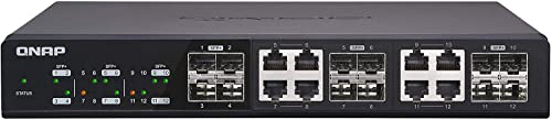 【中古】【未当てはめる・未開封品】QNAP ( キューナップ ) 4つの10GbE SFP +界面と8つの10GbESFP + / RJ45ジャズバンド界面を備えた 取り替えっこ QSW-M1208-8C