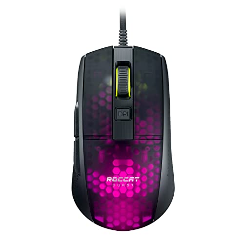 【中古】【未当てはめる・未開封品】ROCCAT ゲーミングマウス Burst Pro 有線 USB 黒いこと/黒 光学式/16K/オプティカルスイッチ/側面名取り草/働き掛ける対称性/軽さ68g ＦＲＧ絵図面 Win