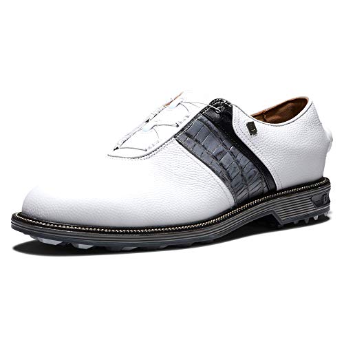 【中古】【未当て嵌める・未開封品】FootJoy Men\u0027s Premiere Series-Packard Boa Golf Shoe, White/Grey, 10 Narrow