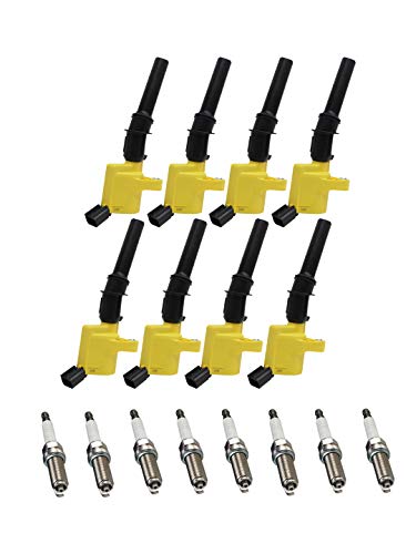 【中古】【未使用・未開封品】ENA ヘビーデューティーイグニッションコイルパックとプラチナスパークプラグセット 8個セット Ford F150 F250 F350 F450 F550 ピックアップトラ