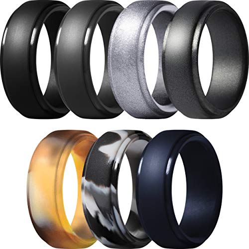 【中古】【未使用・未開封品】ThunderFit シリコンリング メンズ ステップエッジラバー結婚指輪 幅10mm 厚さ2.5mm, 10.5 - 11 (20.60mm), シリコーン|AJIMURA-SHOP