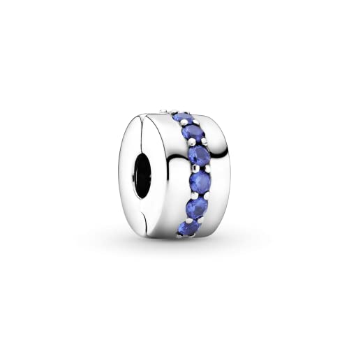 【中古】【未当て嵌める・未開封品】Pandora Blue Glitter Clip 791972C01 woman silver