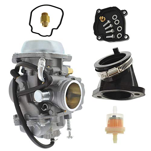 【中古】【未使用・未開封品】ALL-CARB キャブレター インテークブーツマニホールド付き ポラリスホークアイ300 400 マグナム425 ワーカー 500キャブ