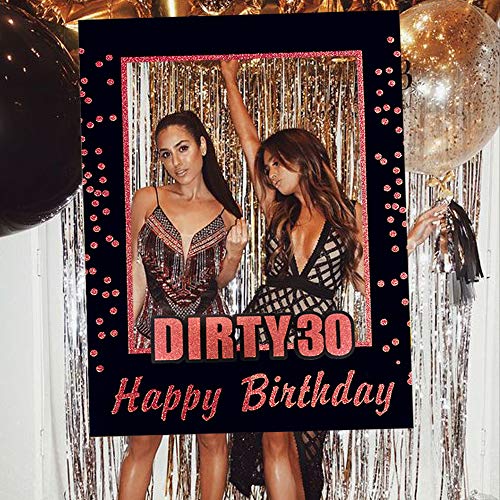 【中古】【未使用・未開封品】LaVenty ローズゴールド Dirty 30 写真小道具 30歳の誕生日パーティー フォトブース小道具 30歳の誕生日 フォトフレーム Dirty 30 誕生日フォト|AJIMURA-SHOP
