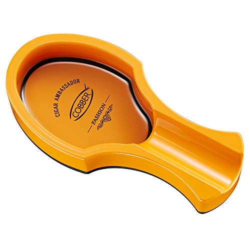 【中古】【未使用・未開封品】Cobber 葉巻灰皿 金属製葉巻灰皿 屋外 屋内 自宅 オフィス レストラン用 (イエロー)