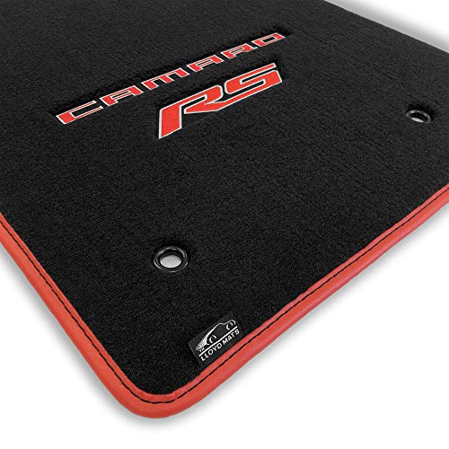 【中古】【未使用・未開封品】Lloyd Mats 高耐久 プレミアム 赤と黒ビニールバインディング カーペットフロアマット シボレーカマロ 2010-2015用 (チャコール 4枚 (ダブルロゴ｜AJIMURA-SHOP