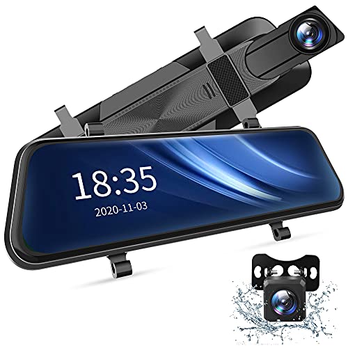 【中古】【未使用・未開封品】ViviLink VX510 2.5K ミラーダッシュカム 音声コントロール デュアルダッシュカム 10インチタッチスクリーン付き リアビューミラーカメラ 防水バ