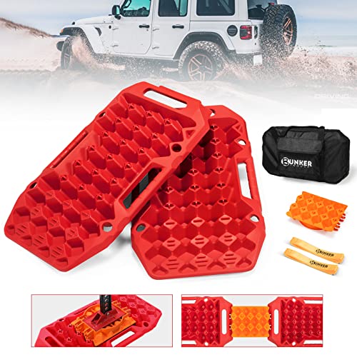 【中古】【未当て嵌める・未開封品】BUNKER INDUST オフロードトラクションボード 万力軍事基地付き添い人 有りの実 多役立つこと リカバリートラック タイヤトラクションマット 雪泥砂照明ランプ レッ