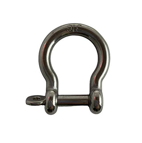 【中古】【未使用・未開封品】ステンレススチール 316 ボウシャックル ロックピン付き 1/4インチ (6mm) マリングレード