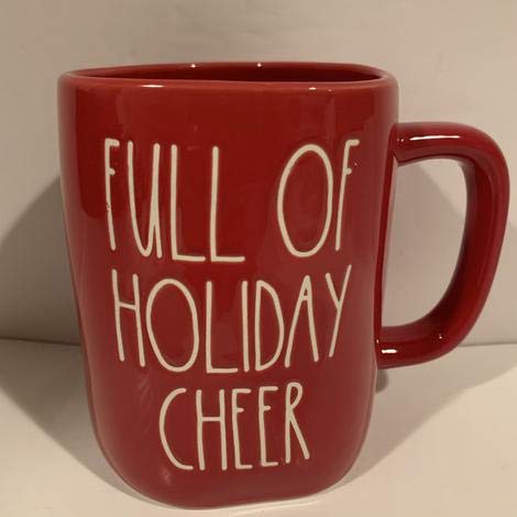 【中古】【未当て嵌める・未開封品】Rae Dunn FULL OF HOLIDAY CHEER コーヒーマグカップ 全面赤いこと陶器
