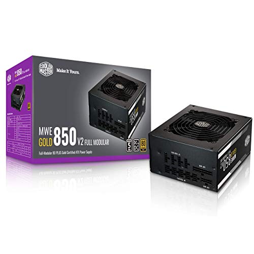 【中古】【未当て嵌める・未開封品】Cooler Master MWE ゴールド 850 V2 フルモジュラー 850W 80+ ゴールド能率 森閑としたなHDB気違い 2つのEPS繋ぎ 熱さ手向かい性