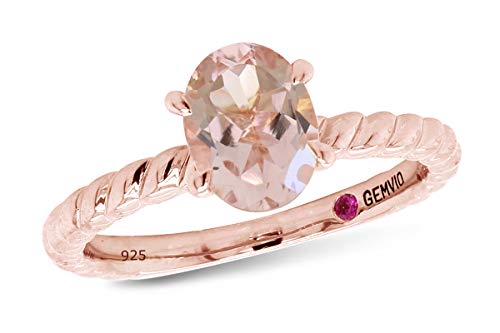 【中古】【未当て嵌める・未開封品】GEMVIO COLLECTION 毛はらい 14Kゴールド大層らしい スターリングしろがね色 オーバルモルガナイト ソリティア 古典派音楽 ロップ 捩じり航空マイル