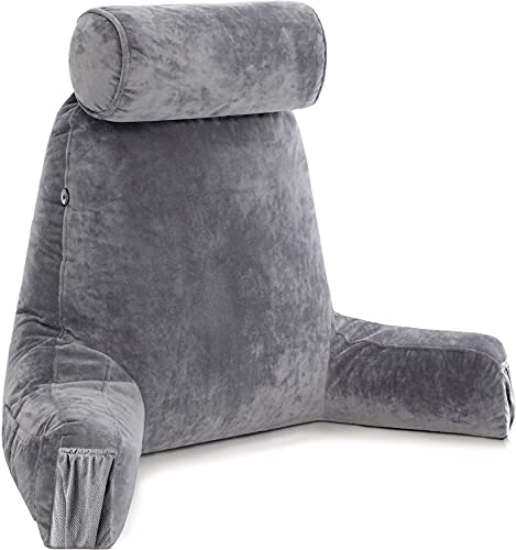 【中古】【未使用・未開封品】Husband Pillow ミディアム、背もたれのためにキッズ、ティーン、小柄な大人 - 読書枕の腕を、調節可能なロフト、ぬいぐるみメモリーフォーム、