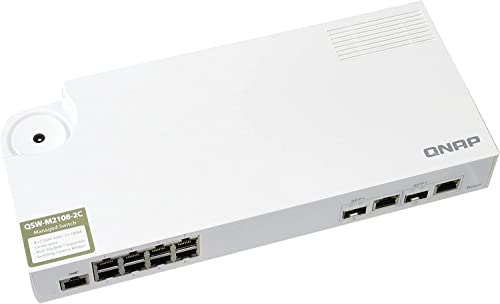 【中古】【未使用・未開封品】QNAP ( キューナップ ） 10GbE + 2.5Gbe L2 Web マネージドスイッチ 2つの10GbE SFP+/RJ45コンボポート、8つの2.5GbE RJ45ポート QSW-M2108-2C