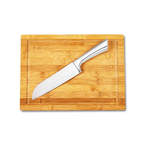 【中古】【未使用・未開封品】Cuisine::pro 三徳包丁&竹まな板 - 玉城 スライス ダイス ミンチに最適 強度と耐久性 - 日本製スチール製