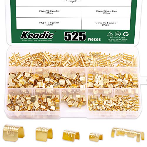 【中古】【未使用・未開封品】Keadic 525ピース U字型銅リング端子クリンプキット TC-1 TC-A TC-B TC-C TC-T - 非絶縁詰め合わせケーブルワイヤスペード電気バットコネクター｜AJIMURA-SHOP